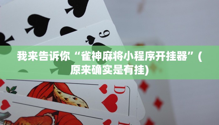 我来告诉你“雀神麻将小程序开挂器”(原来确实是有挂)