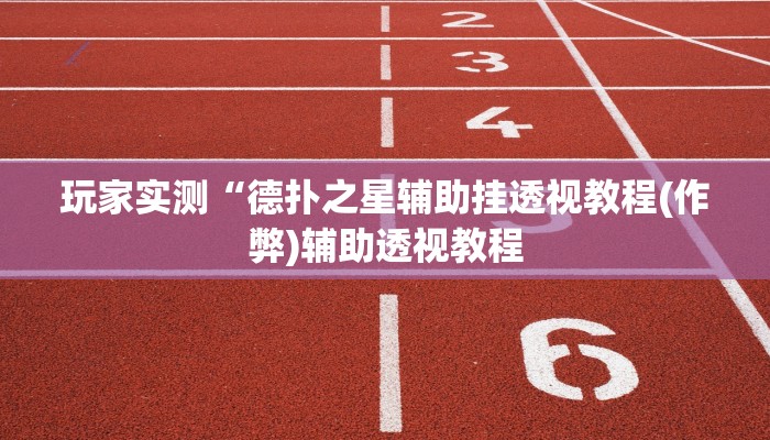 玩家实测“德扑之星辅助挂透视教程(作弊)辅助透视教程
