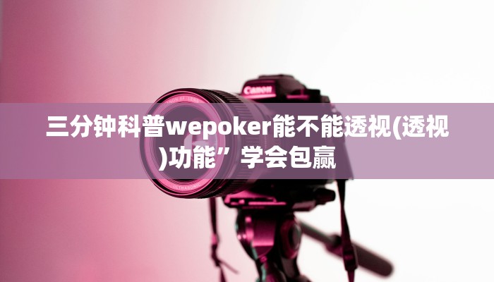 辅助神器德州wepoker开挂透视(原来真的能开挂)