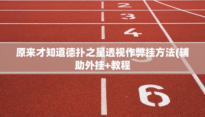 原来才知道德扑之星透视作弊挂方法(辅助外挂+教程
