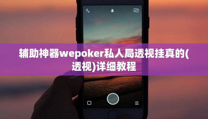 辅助神器wepoker私人局透视挂真的(透视)详细教程