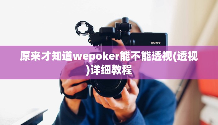 原来才知道wepoker能不能透视(透视)详细教程