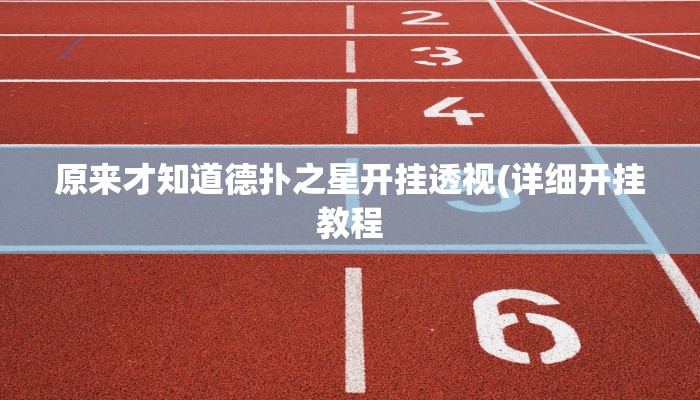原来才知道德扑之星开挂透视(详细开挂教程